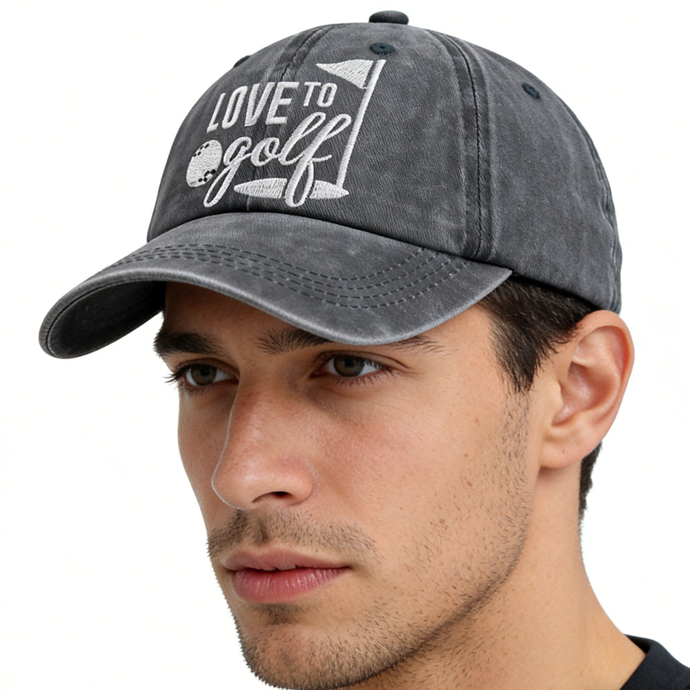 2pcs Golf Hats For Men Women, Golf Gifts For Mom Dad, Adjustable Embroidered Wash Cotton Baseball Cap