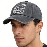 2pcs Golf Hats For Men Women, Golf Gifts For Mom Dad, Adjustable Embroidered Wash Cotton Baseball Cap