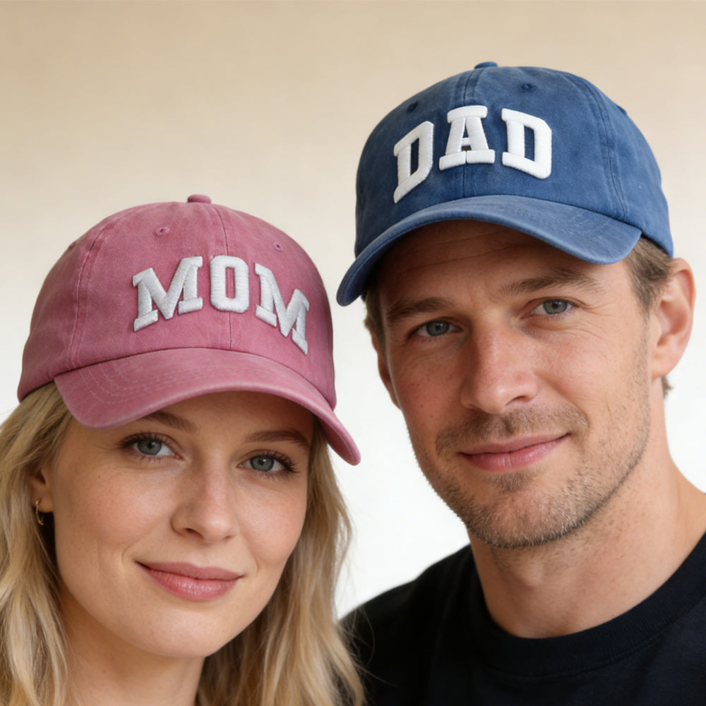 Set Of 2 Pcs Mom And Dad Hats, New Parents Gifts For Couples, Mama Papa Baseball Caps, Fathers Mothers Day Christmas Birthday Gift For Women, Men, Daddy, Grandma, Grandpa