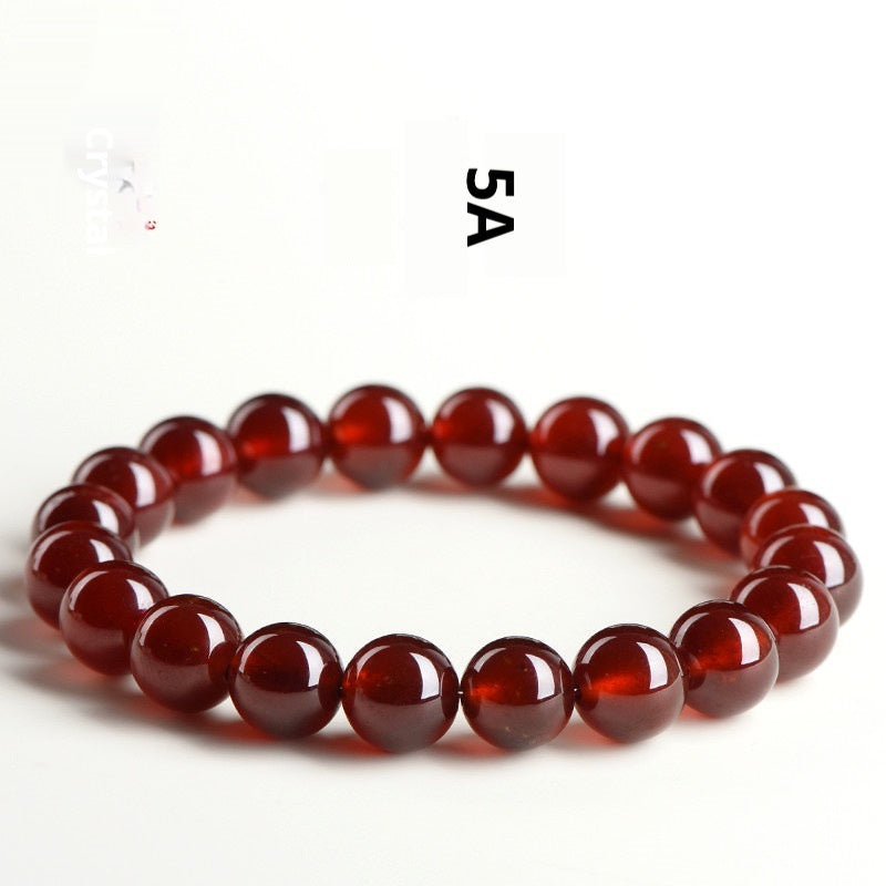 Natural Orange Red Garnet Ball Bracelet