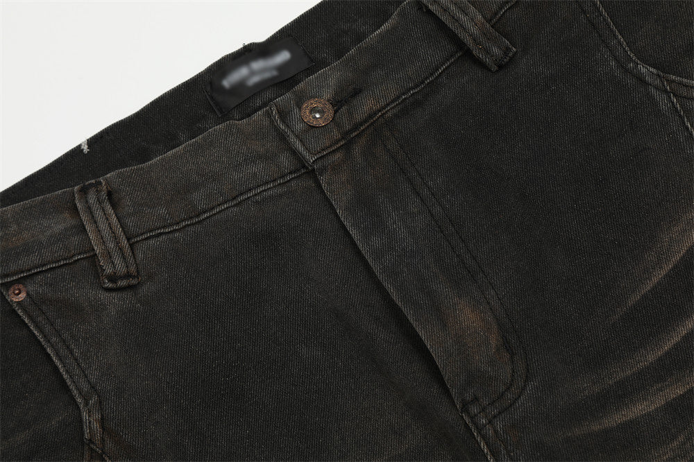 Creasing Distressed Dirty Jeans For Men