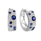 Korean Style Blue White Earrings Round Micro Inlaid Zircon Exquisite Ear Clip