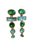 Retro Green Gradient Tassel High-grade Earrings