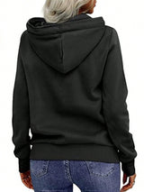 INAWLY Split Collar Zip-Up Hoodie Sweatshirt