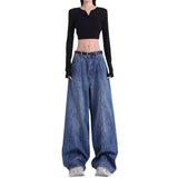 American Retro Washed Straight Jeans