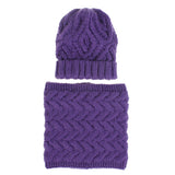 Two-piece knitted hat hat bib set