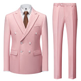 Men's Fashion Casual Solid Color Two-piece Set