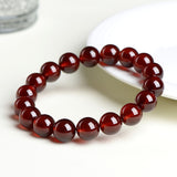 Natural Orange Red Garnet Ball Bracelet