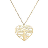 Women's Necklace Name Custom Hollow Heart English Letter Lucky Tree Titanium Steel Pendant Ornaments