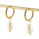 Stainless Steel Personalized Earrings Pearl Earrings Titanium Steel Light Luxury Women's