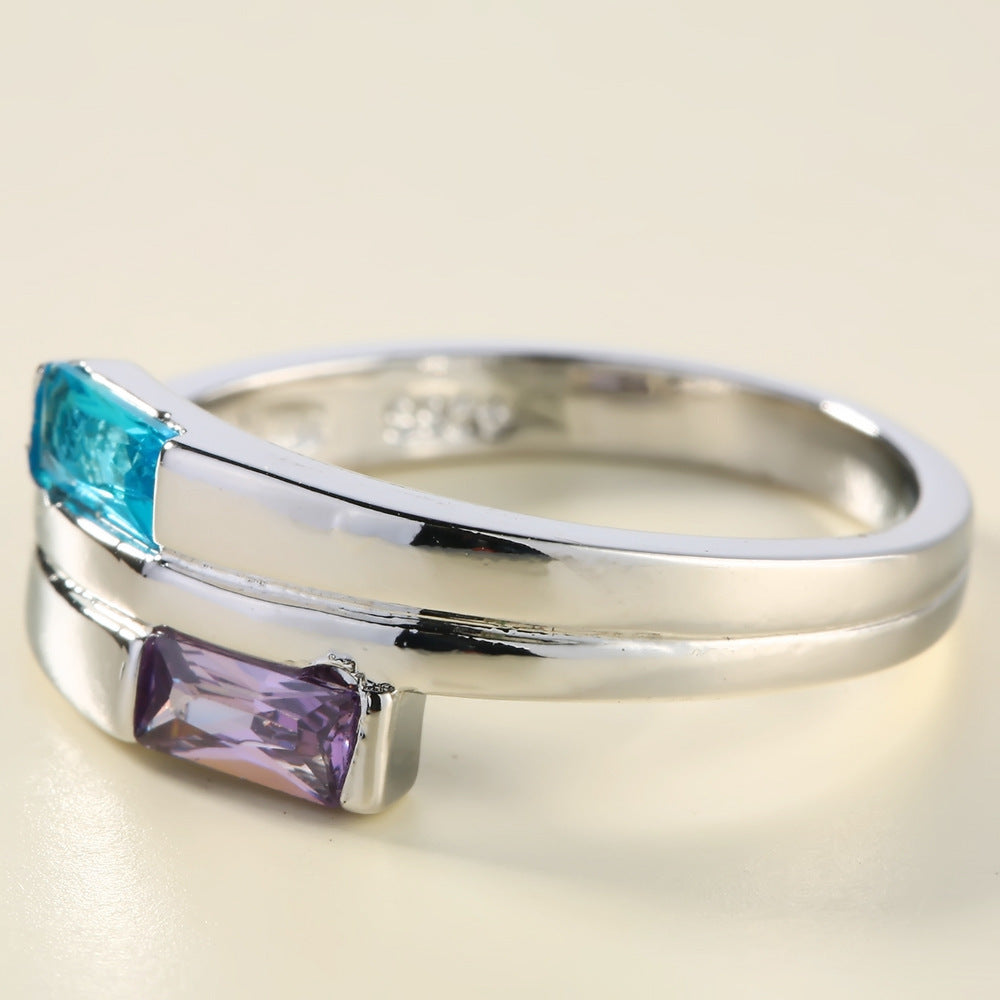 Copper Inlaid Zircon European And American Men's And Women's Ring