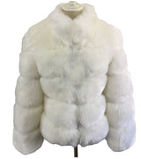 Fox Fur Slimming Stand Collar Splicing Coat