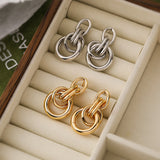 Real Gold Geometric Earrings For Women INS High-profile Temperament Wild