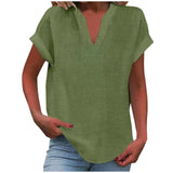 Solid Color Short Sleeve Women's Shirt
