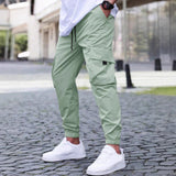 Workwear Casual Pants Drawstring Elastic Waist Track Pants