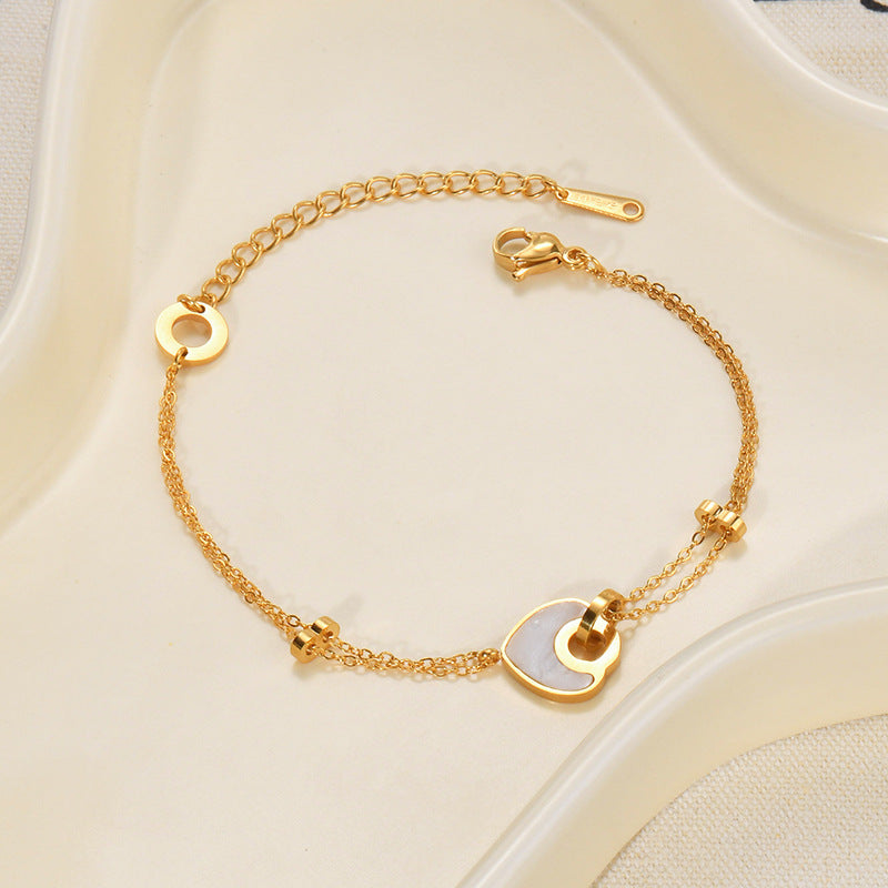 All-match Stainless Steel Resin Bracelet Women