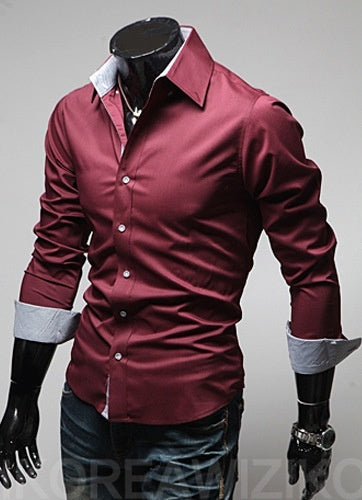Plaid Color Matching Casual Plus Size Men's Shirt