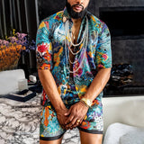 Loose Shirt Casual Men's Shorts Short Sleeve Suit