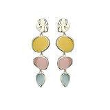 Sterling Silver Needle Morandi Design Sense Wafer Simple Vintage Earrings