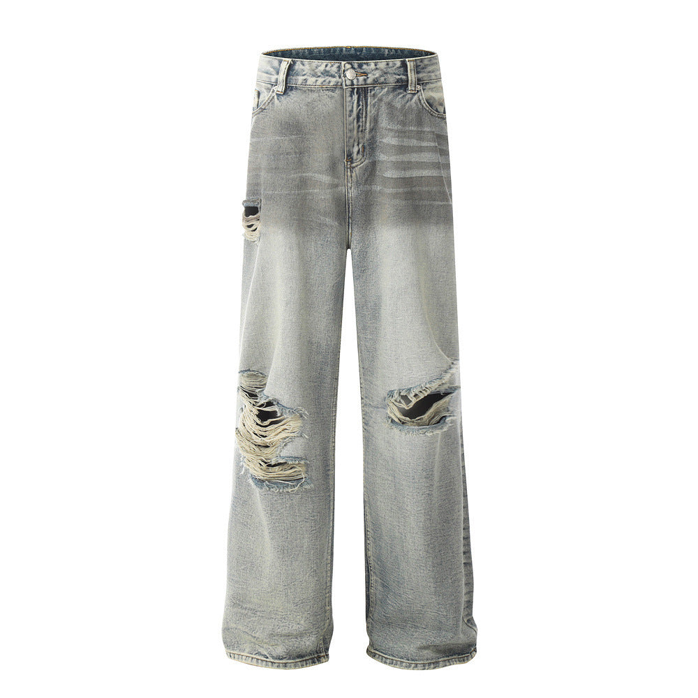 Gradient Washed Ripped Jeans For Men