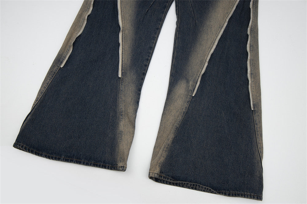 Fashion Inkjet Zipper Jeans For Men