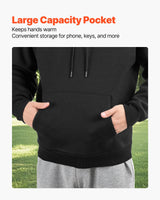 Women Pullover Hoodie, Small Size, Fleece Long Sleeve Comfy Casual Basic Pullover Hooded Sweatshirt, Warm & Skin-friendly, Practical & Trendy, Black Hoodie With Large Pocket For Fall & Winter