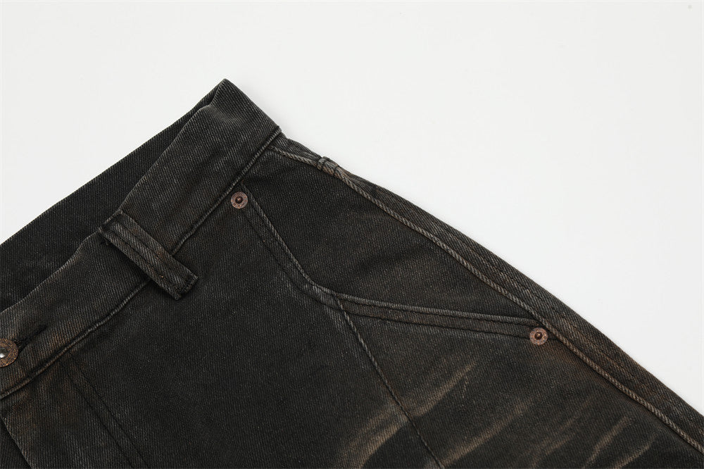 Creasing Distressed Dirty Jeans For Men