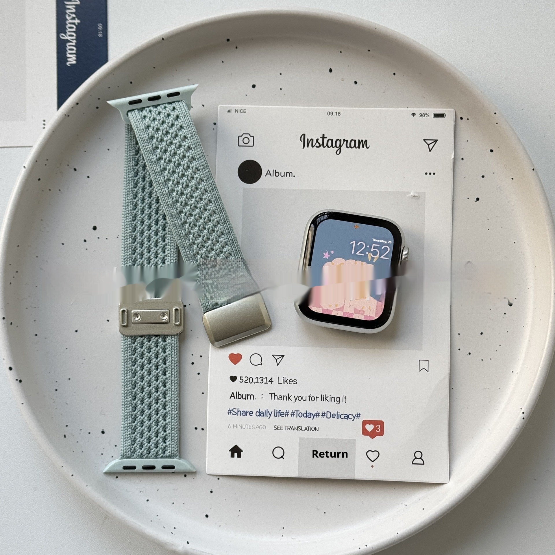 Upgraded Double Loop Knitted Nylon Magnetic Buckle Strap