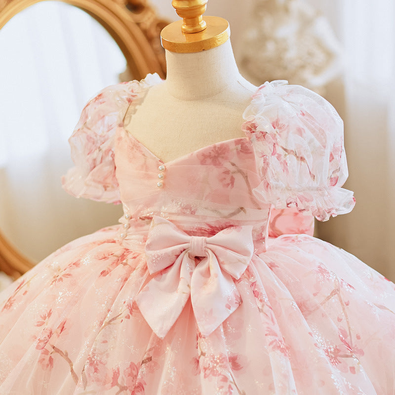 Bride Fellow Kids Wedding Birthday Party Sweet Evening Dress