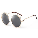 Large Frame Round Frame Women's Sun Glasses True Film Ink Mirror Flat Light Mirror