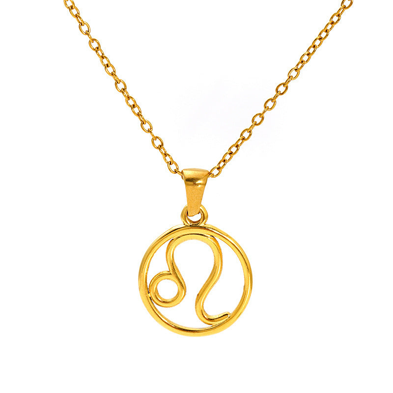 Fashion Titanium Steel Necklace Twelve Constellation