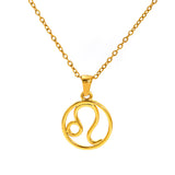 Fashion Titanium Steel Necklace Twelve Constellation