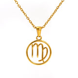 Fashion Titanium Steel Necklace Twelve Constellation