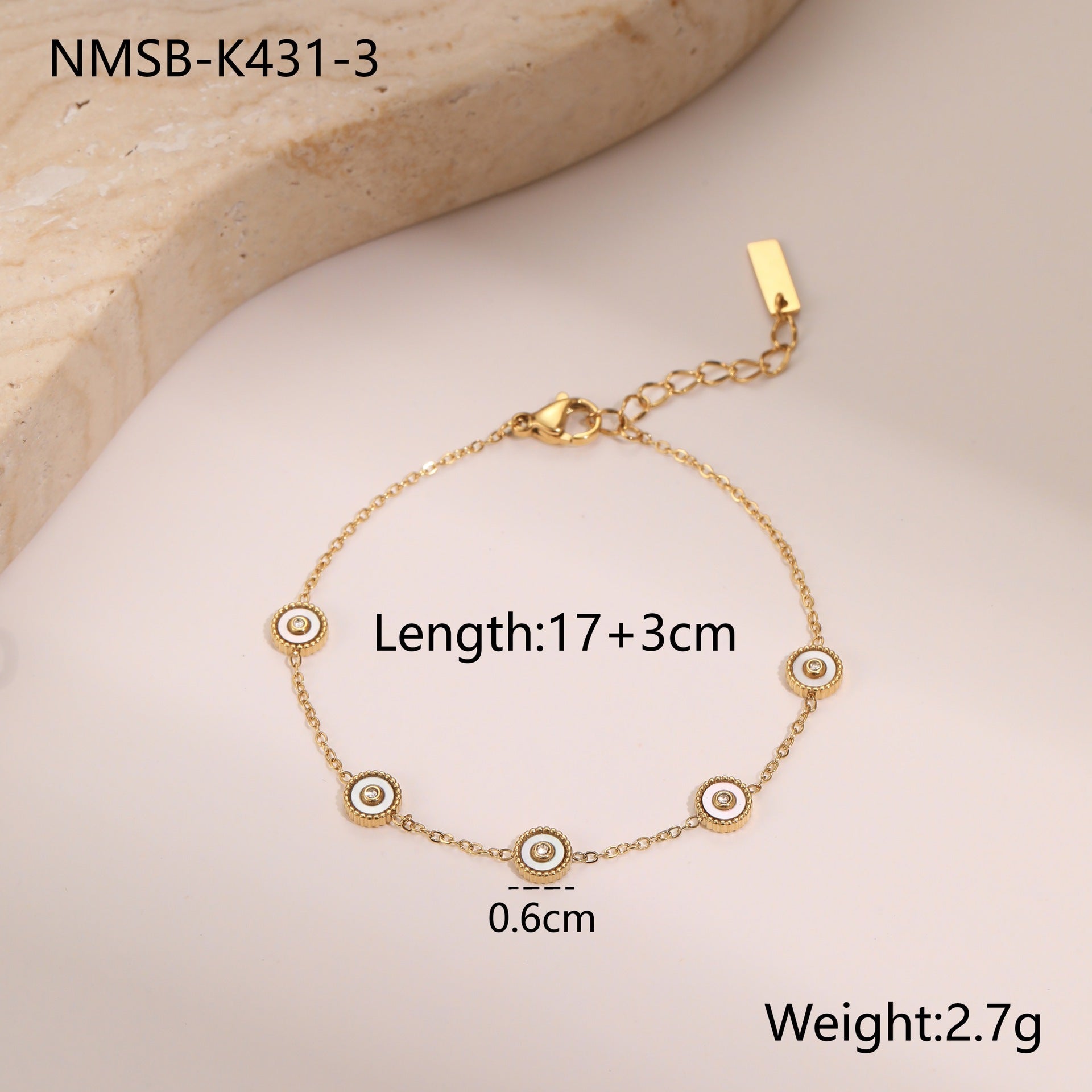 Light Luxury Fritillary Stainless Steel Bracelet 18K Gold Plating Exquisite Design Sense Ornament