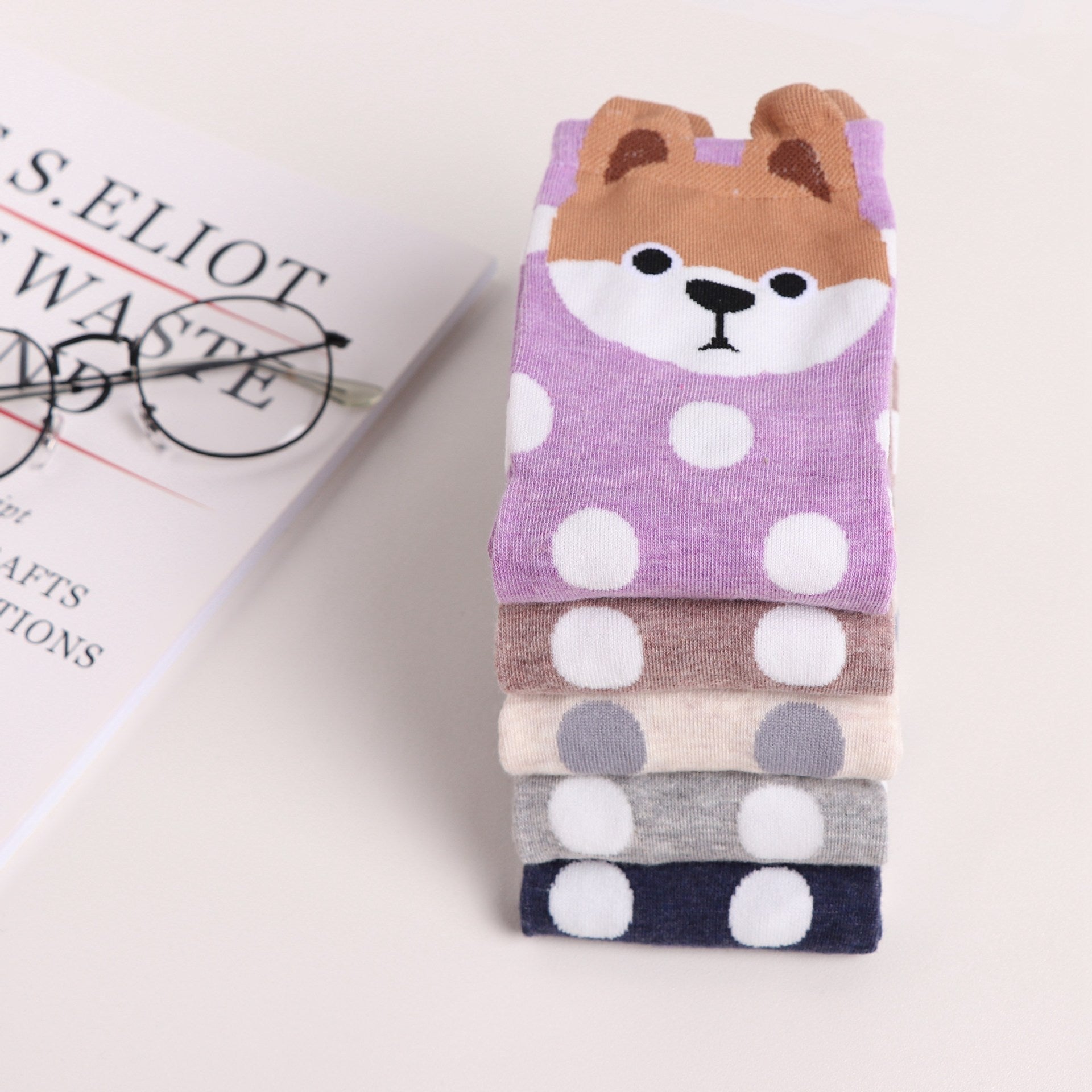 Cartoon Straight Women's Socks  Animal Cute Women's Socks
