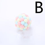 Cat Toy Colorful Plush Ball, Sounding Multi-color Rainbow Ball