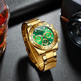 FANMIS Classics Business Analog Watch Big Face Quartz Luminous Waterproof Analog Quartz Stainless Steel Watch Elegant Gift Watch for Men