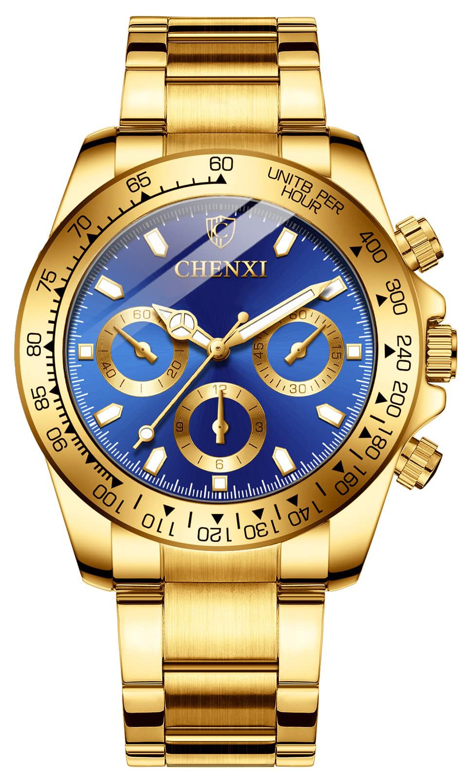 FANMIS Classics Business Analog Watch Big Face Quartz Luminous Waterproof Analog Quartz Stainless Steel Watch Elegant Gift Watch for Men