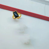 Brass Gold-plated Long Gem Electroplated Live Ring