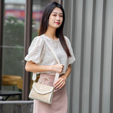 Simple Woven Sequin Decorative Crossbody Small Square Bag