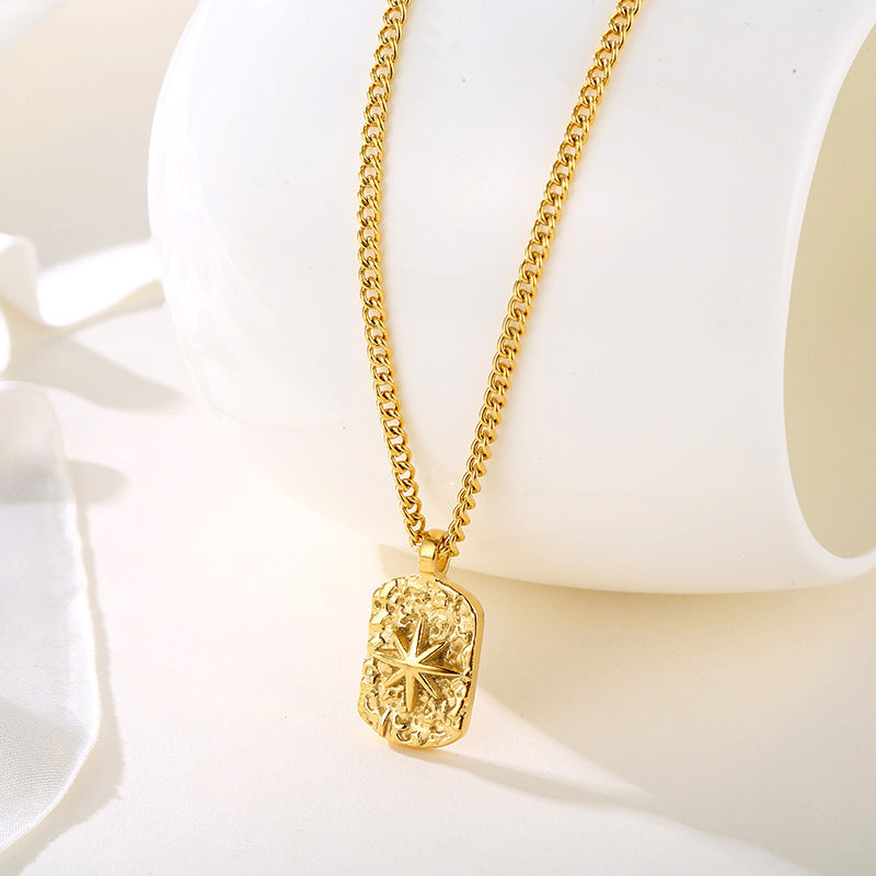 Vintage Eight Awn Star Pendant Necklace