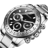 FANMIS Classics Business Analog Watch Big Face Quartz Luminous Waterproof Analog Quartz Stainless Steel Watch Elegant Gift Watch for Men