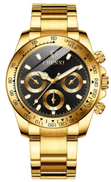 FANMIS Classics Business Analog Watch Big Face Quartz Luminous Waterproof Analog Quartz Stainless Steel Watch Elegant Gift Watch for Men