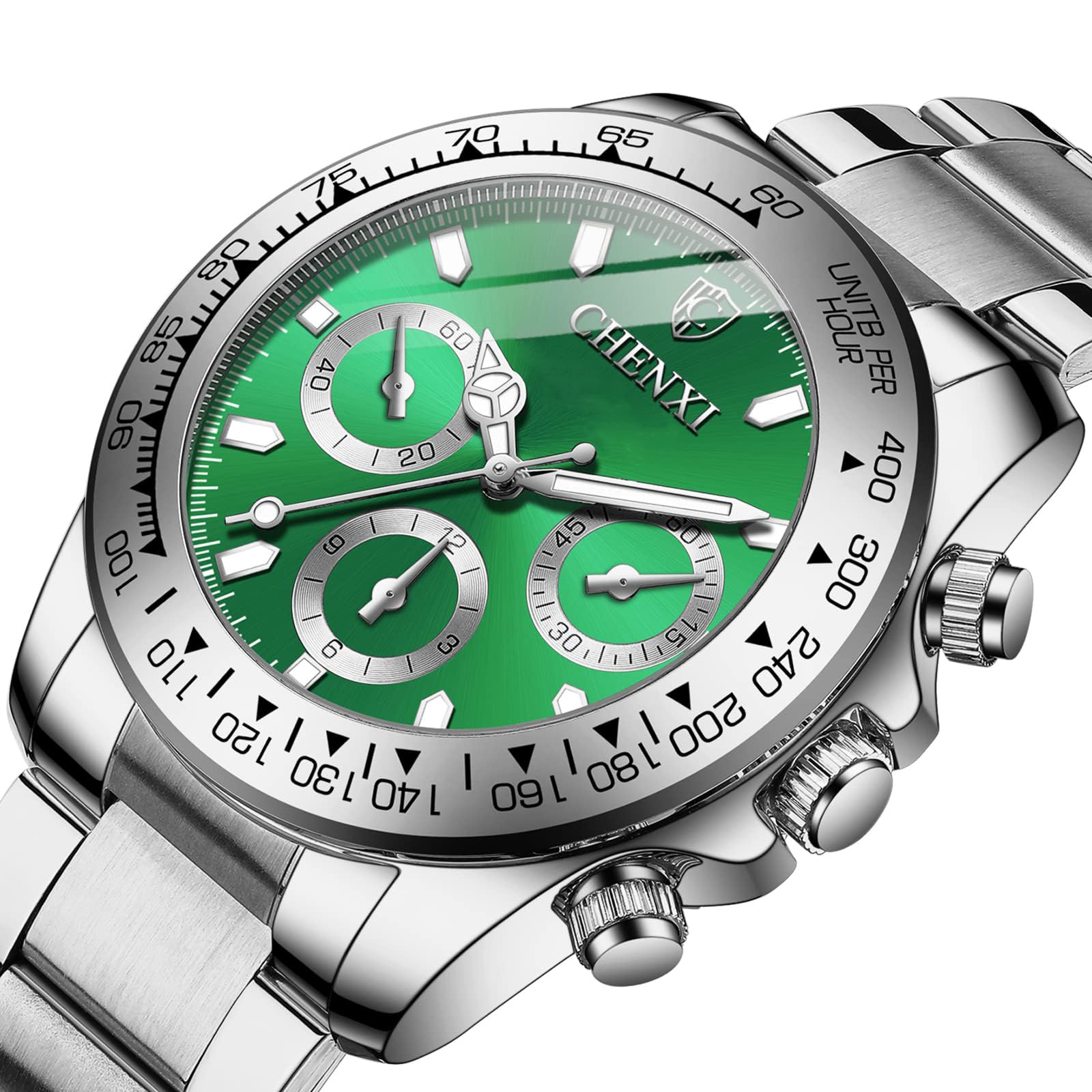 FANMIS Classics Business Analog Watch Big Face Quartz Luminous Waterproof Analog Quartz Stainless Steel Watch Elegant Gift Watch for Men