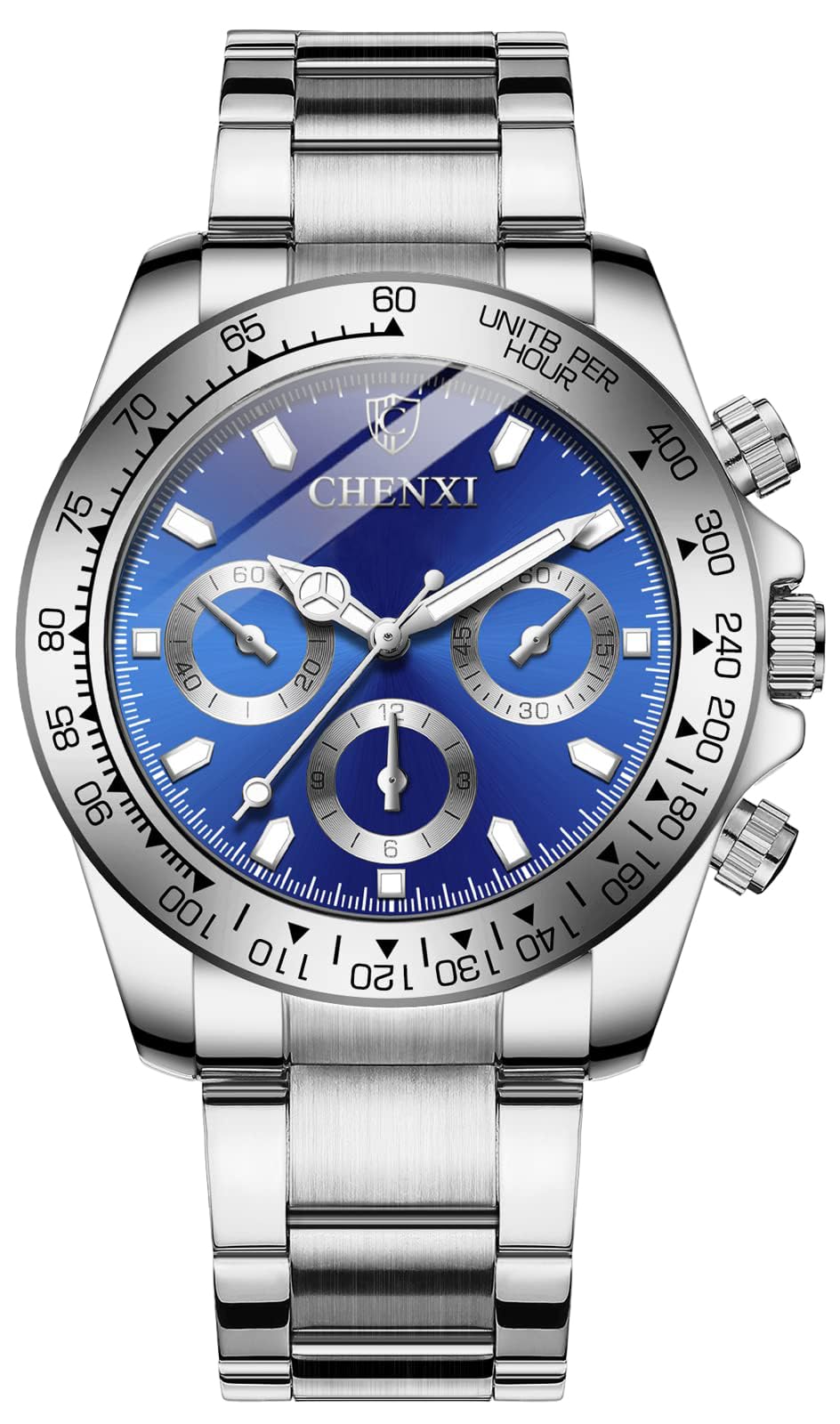 FANMIS Classics Business Analog Watch Big Face Quartz Luminous Waterproof Analog Quartz Stainless Steel Watch Elegant Gift Watch for Men