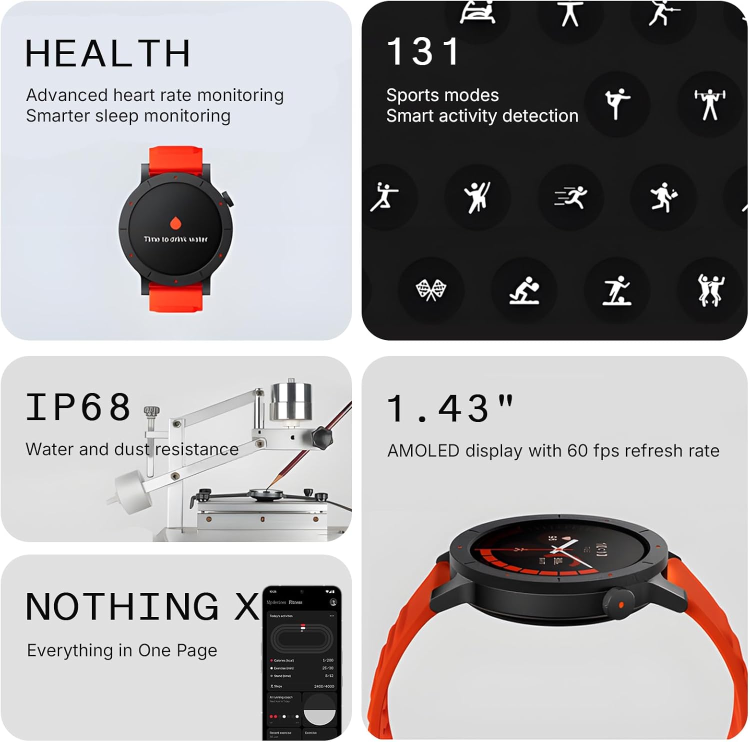 CMF by Nothing Watch 3 Pro Smart Watch for Men Women, Bluetooth Call AI Energy Score, 1.43” Heart Rate Tracking, Sleep Monitor, GPS & 130 Sport Modes, Fitness Tracker for Android iOS, IP68 Orange