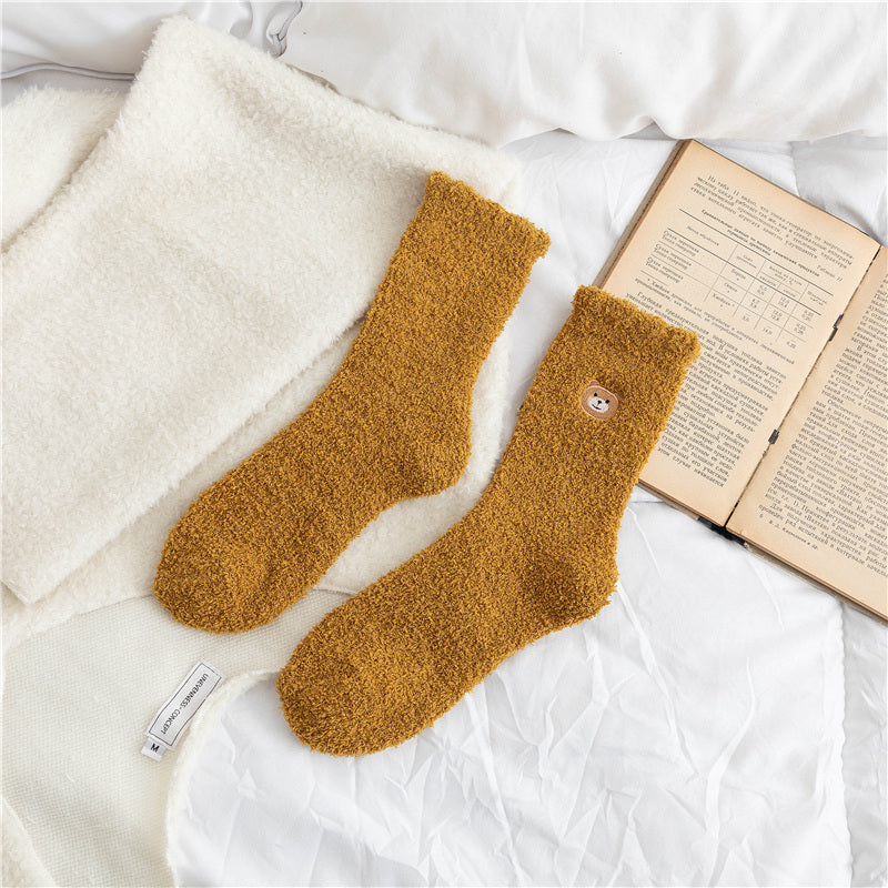 Cute coral fleece socks