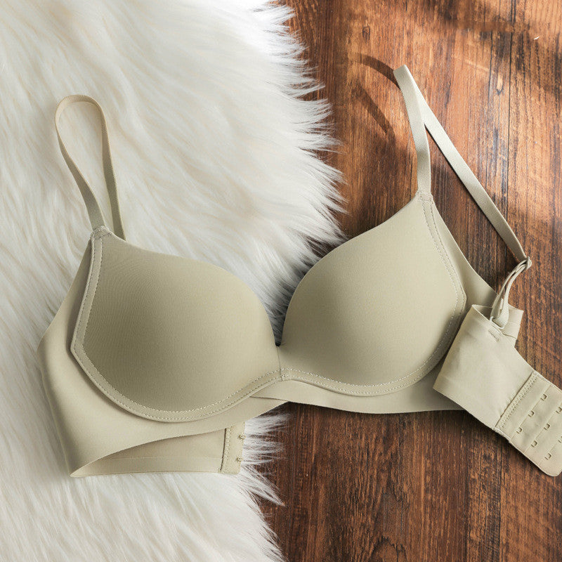 Ladies Gathering No Steel Ring Simple Breathable Underwear Bra