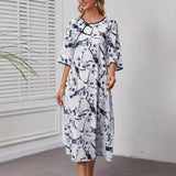 Retro Temperament Female Mid-length Thin Loose Casual Dress