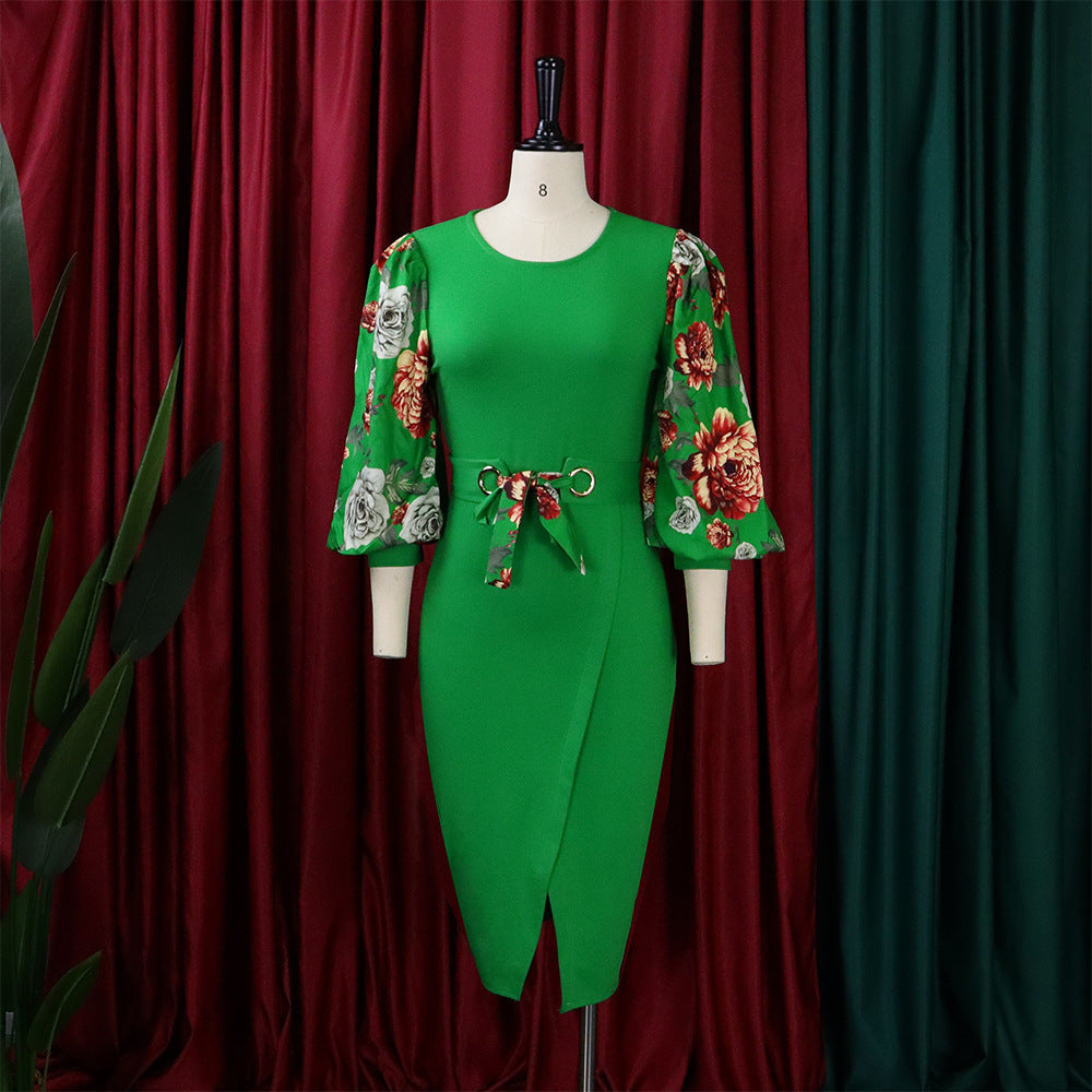 Women's Independent Station Temperament Commute Plus Size Printed African Dress